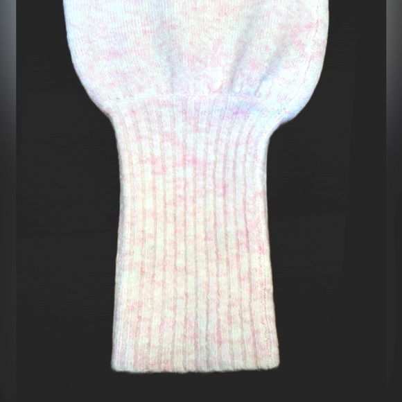 J. Crew Factory Heather Pink Balloon Puff Sleeve Turtleneck, Extra Soft Yarn, S - Picture 9 of 12